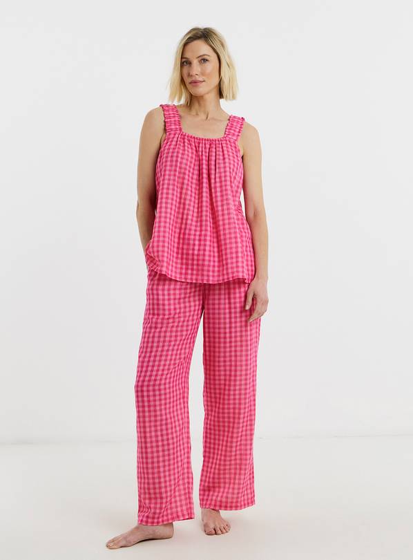 SIMPLY BE Pretty Secrets Gingham Cami Pyjama Set 18